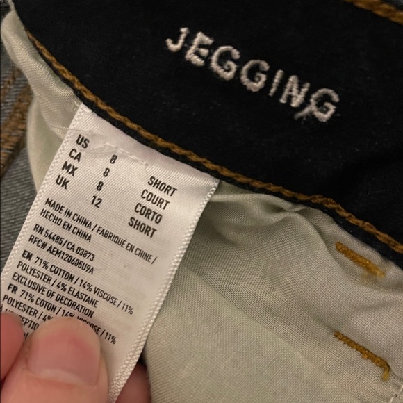 American Eagle Outfitters Dark Blue Distressed Skinny Jeans - Picture 5 of 8